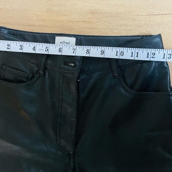 Wilfred Faux Leather Pants Women Size 0 Black Straight Leg Aritzia - Picture 8 of 10